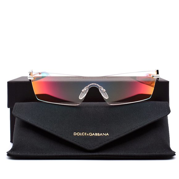 NEW DOLCE & GABBANA DG2292 IRIDESCENT RIMLESS SHIELD AUTHENTIC SUNGLASSES - Picture 12 of 15